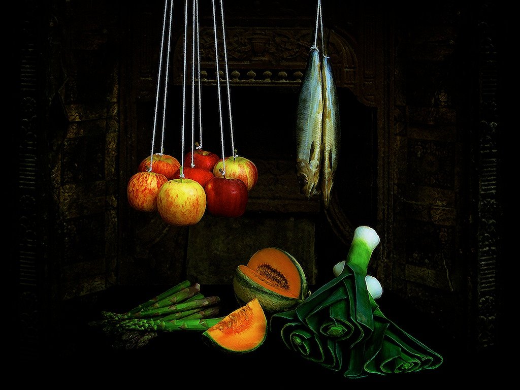 Still Life with Hanging Fish